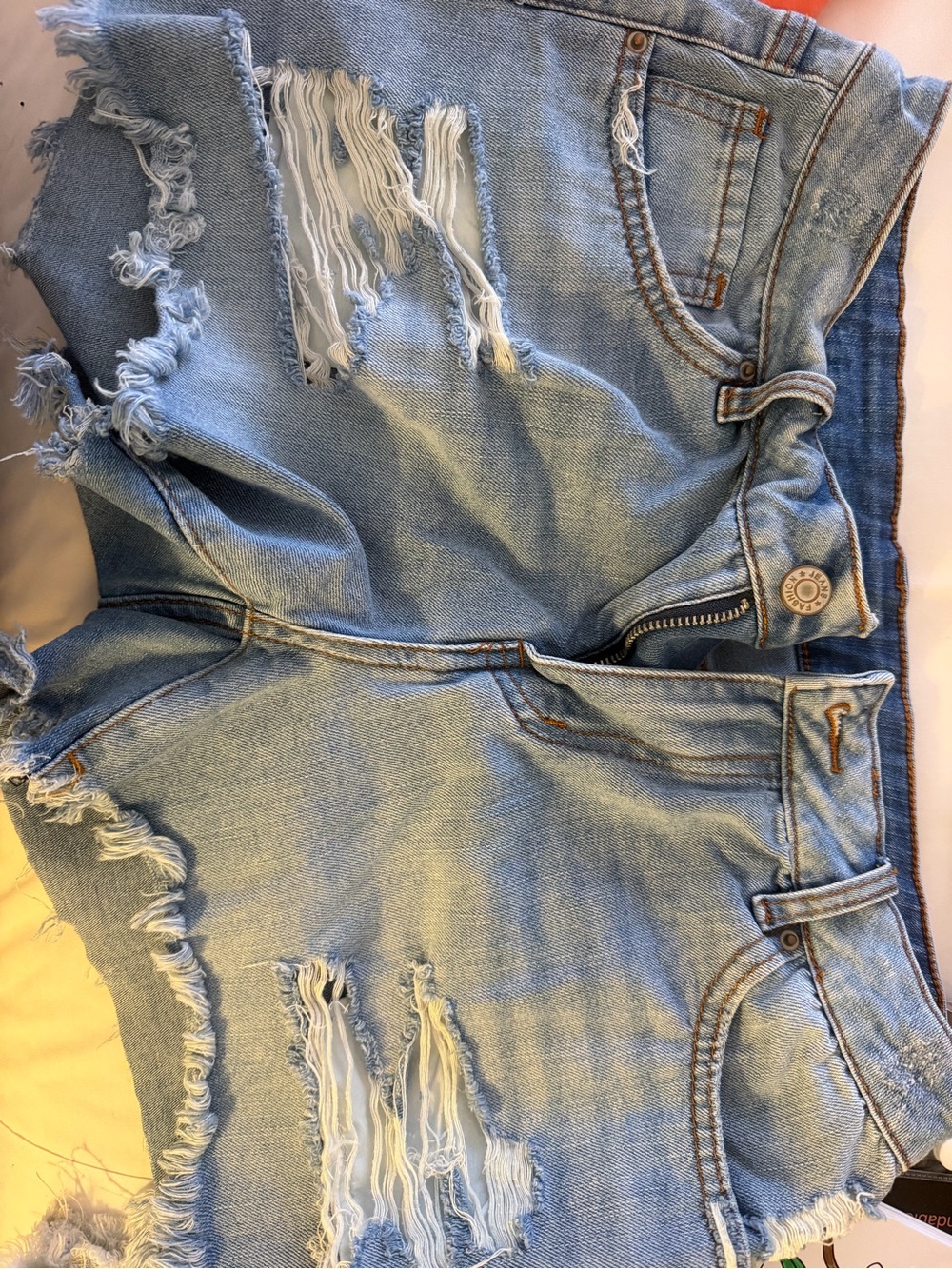 Amazon Light Blue Distressed Women's Denim Jean Shorts